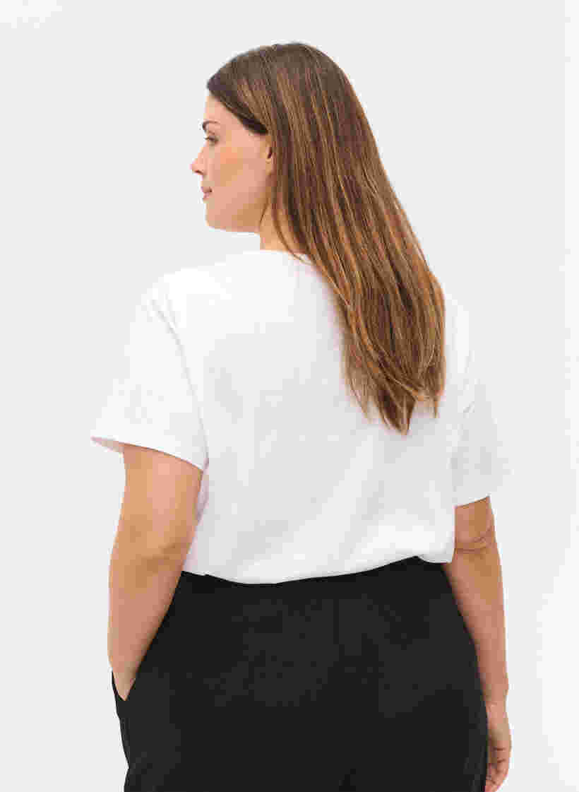 Set van 2 basic t-shirts in katoen, Black/B White, Model image number 1