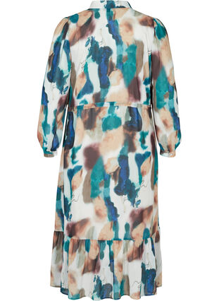 Midi-jurk met print en verstelbare taille, Reflecting Pond, Packshot image number 1