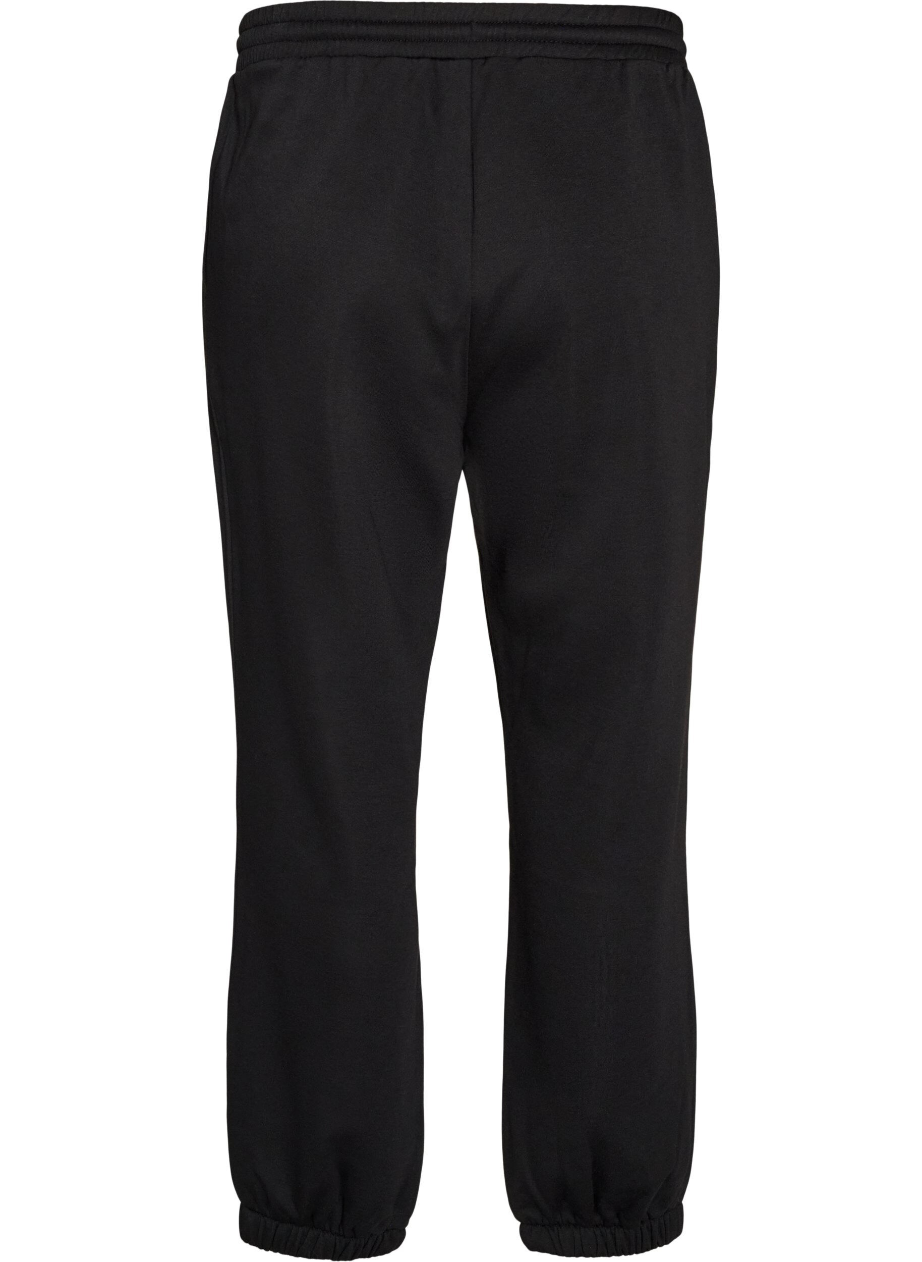 ZizziSweatpants met hoge taille en trekkoord, Zwart, Packshot image number 1