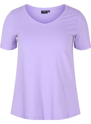 T-shirt en coton uni basique, Paisley Purple, Packshot image number 0