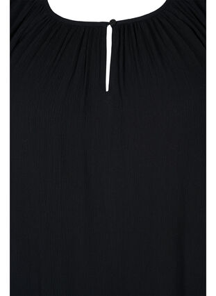 Viscose jurk met korte mouwen, Black, Packshot image number 2