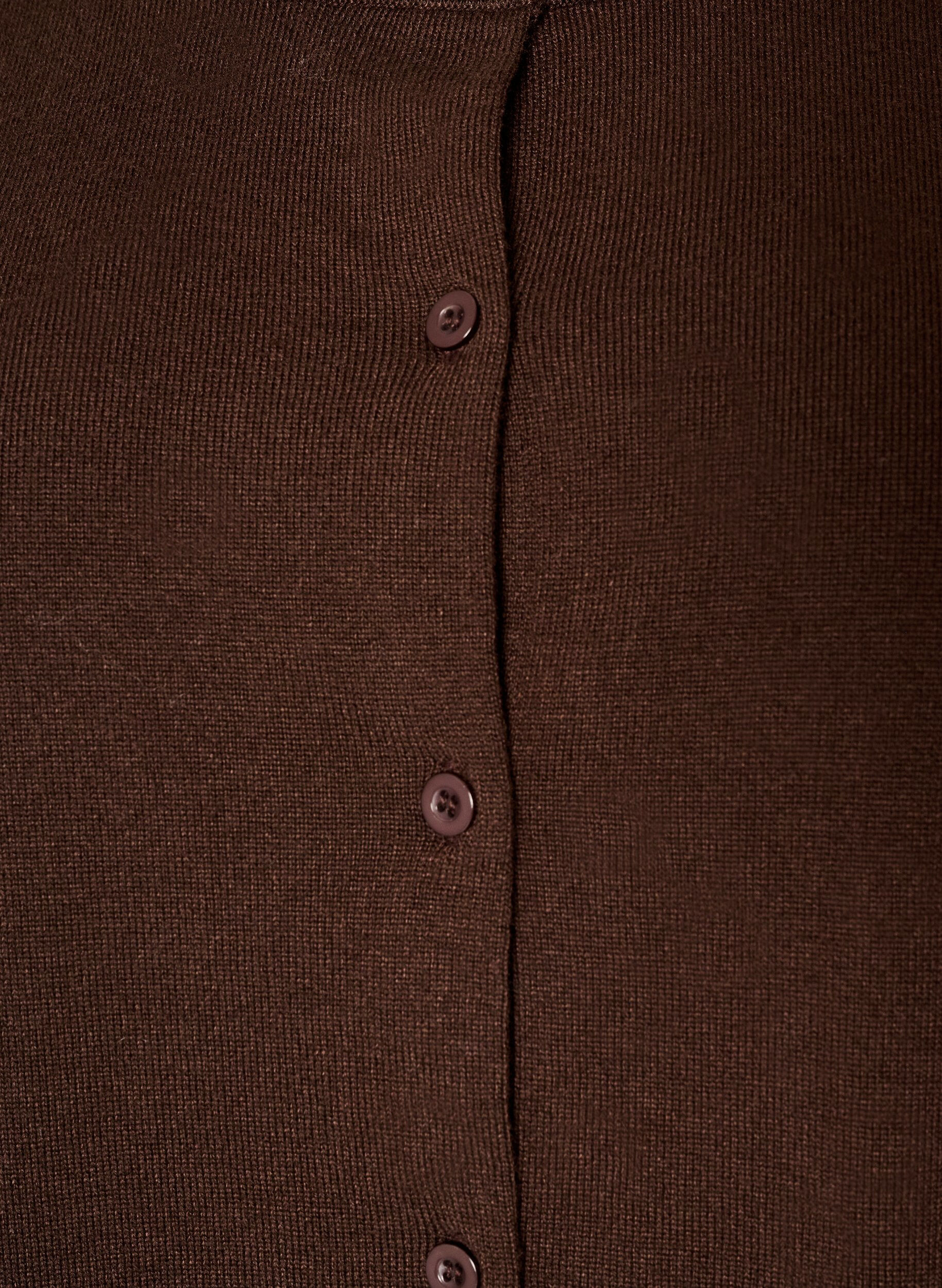 ZizziFijngebreide vest met ronde hals, Bruin, Packshot image number 2