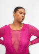 Bodystocking en dentelle et en maille, Fuchsia Red, Model image number 2