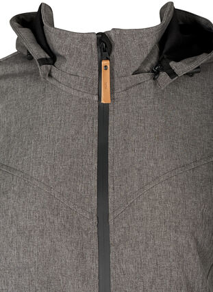 Veste softshell avec capuche et poches, Medium Grey Melange, Packshot image number 2