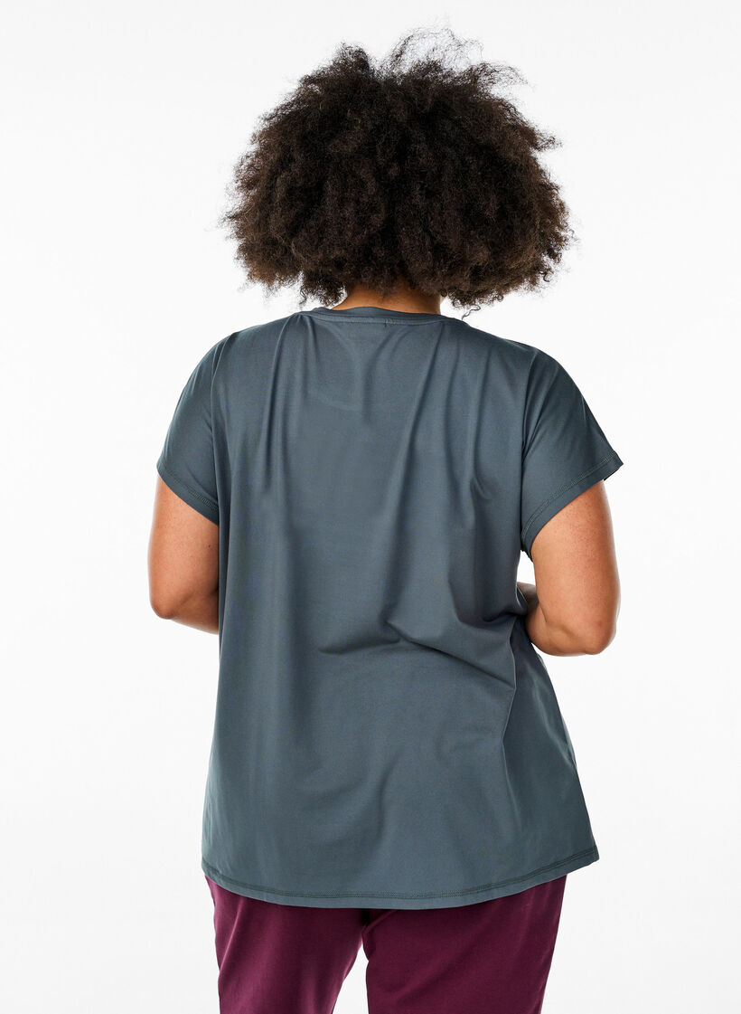 Effen gekleurd trainingsshirt, Groen, Model image number 2