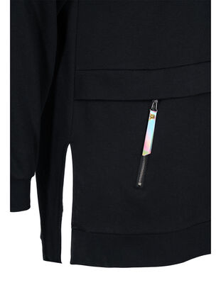 Sweat-shirt avec capuche et poches, Black, Packshot image number 3