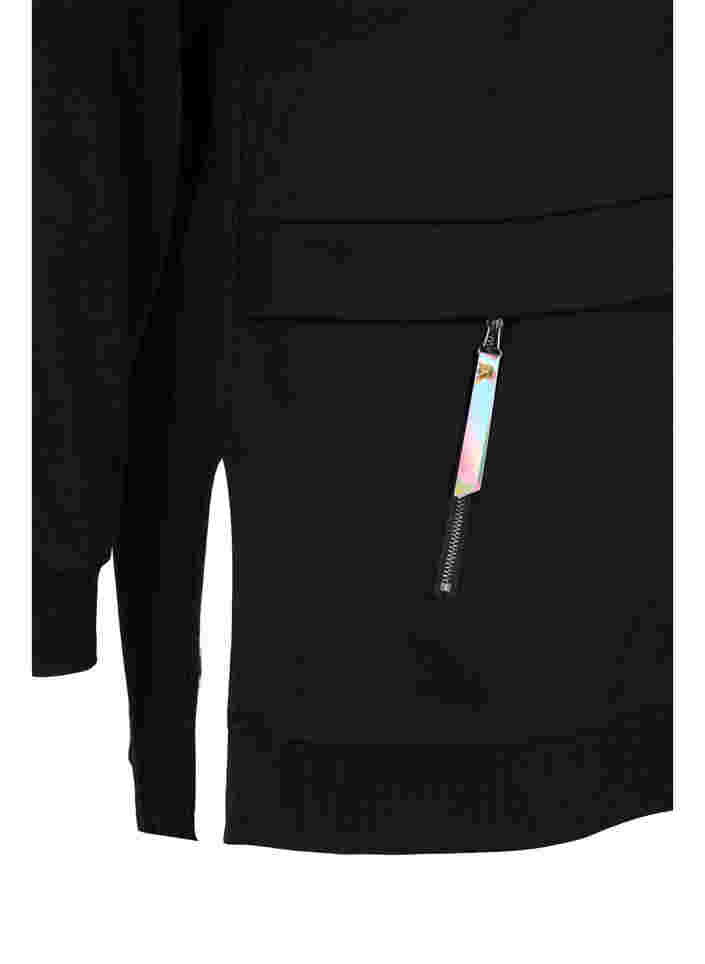 Sweat-shirt avec capuche et poches, Black, Packshot image number 3