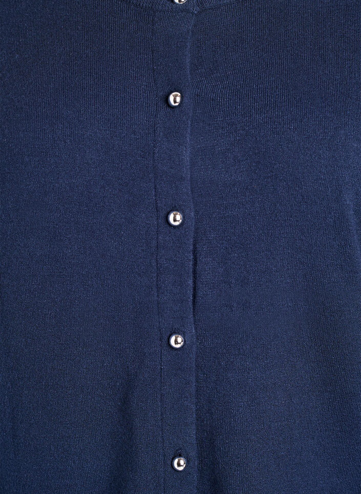 Cardigan &agrave; boutons ronds, Bleu, Packshot image number 2