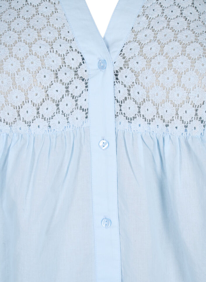 FLASH - Shirt met gehaakt detail, Cashmere Blue, Packshot image number 2