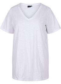 Effen kleur oversized v-hals t-shirt