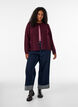 Gebreid vest met bloemdetail, Donker Bordeaux, Model image number 1