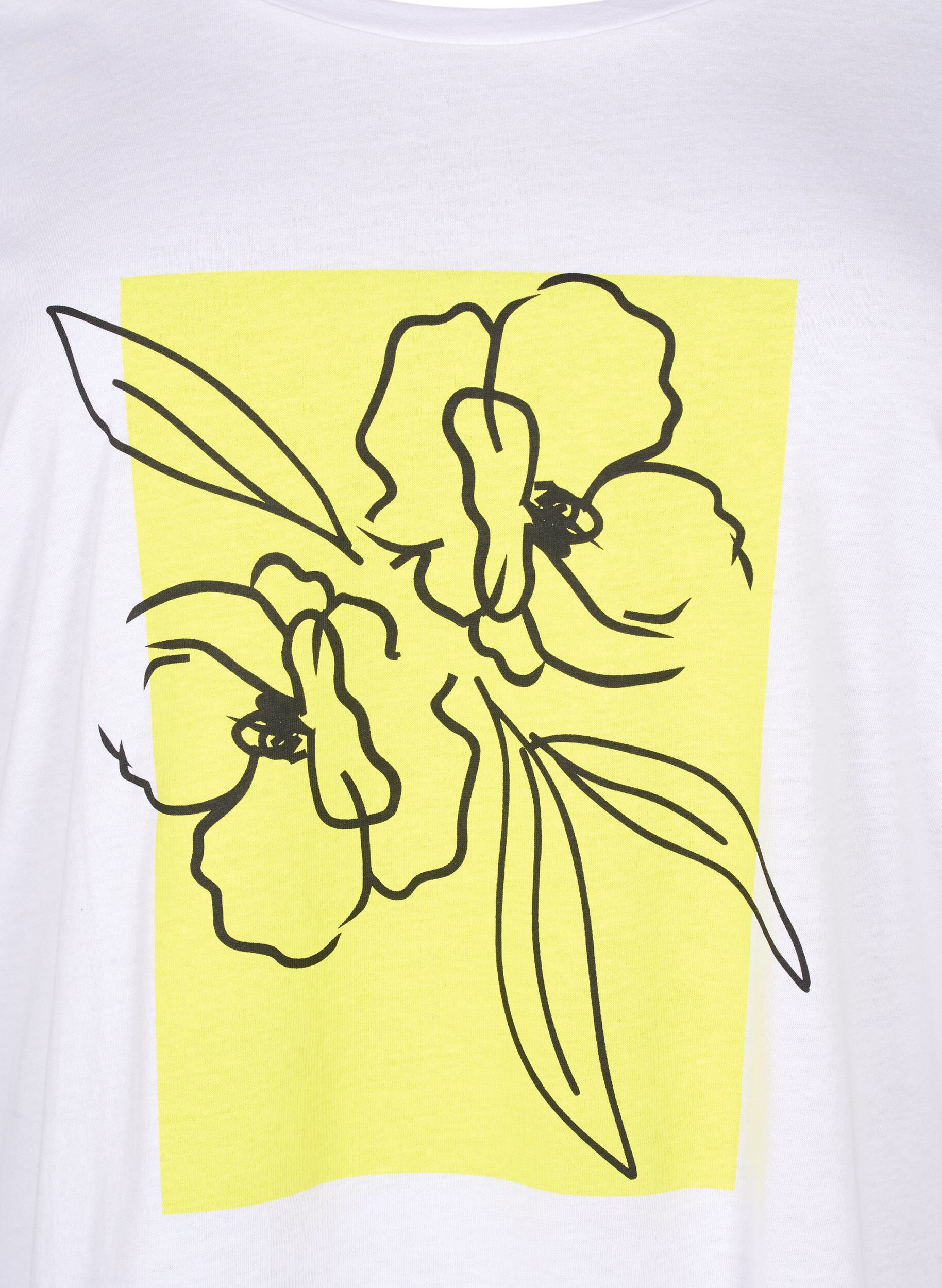 ZizziKatoenen T-shirt met motief, B. White w. Sulphur, Packshot image number 2
