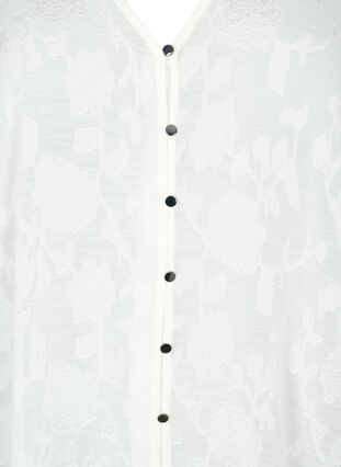 Chemise à manches longues avec look jacquard, Bright White, Packshot image number 2
