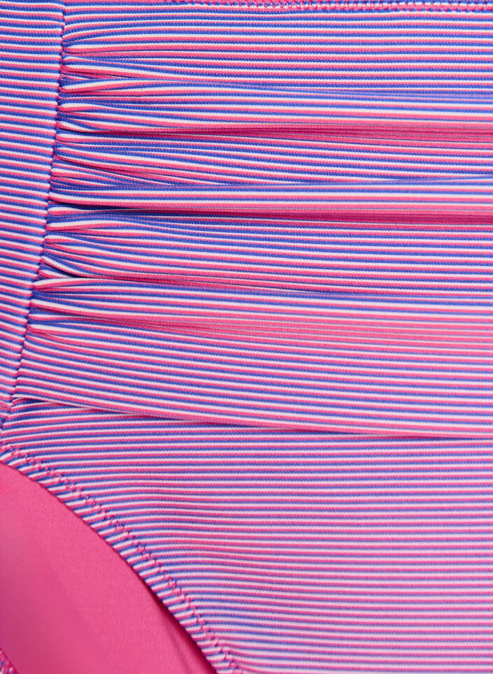 Culotte de bikini taille haute &agrave; texture ray&eacute;e, Rose, Packshot image number 2