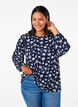Blouse met lange mouwen en bloemenprint, Blauw, Model image number 0