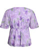 Bloemen chiffon blouse met korte mouwen, Paars, Packshot image number 1