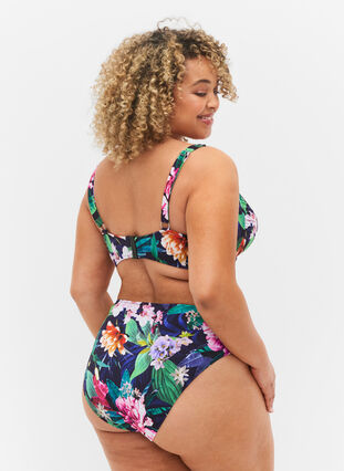 Culotte de bikini à taille haute, Flower Print, Model image number 1