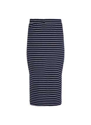 Jupe longue en coton avec fente, Blue Stripe, Packshot image number 1