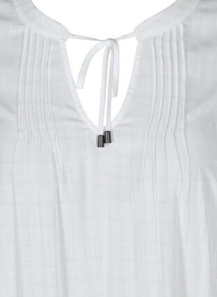 Tunique à manches longues avec détail de lien à nouer, Bright White, Packshot image number 2