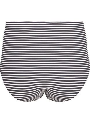Bas de bikini rayé taille haute, Navy Striped, Packshot image number 1