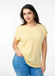 T-shirt &agrave; manches courtes en m&eacute;lange de coton, Jaune clair, Model image number 0