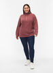 Pull en tricot avec col haut et fermeture &eacute;clair, Rose poudr&eacute;e, Model image number 1