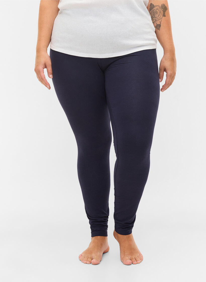Basic legging in viscose, Blauw, Model image number 3