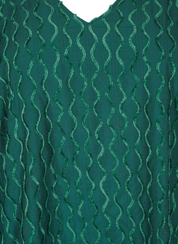 Chemisier à manches longues à motifs avec un col en V, Rain Forest, Packshot image number 2