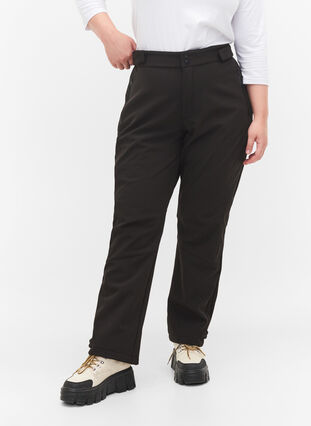 Softshell broek met verstelbaar velcro, Black, Model image number 3