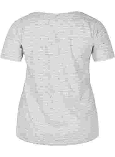 T-shirt en coton mélangé, Light Grey Melange, Packshot image number 1