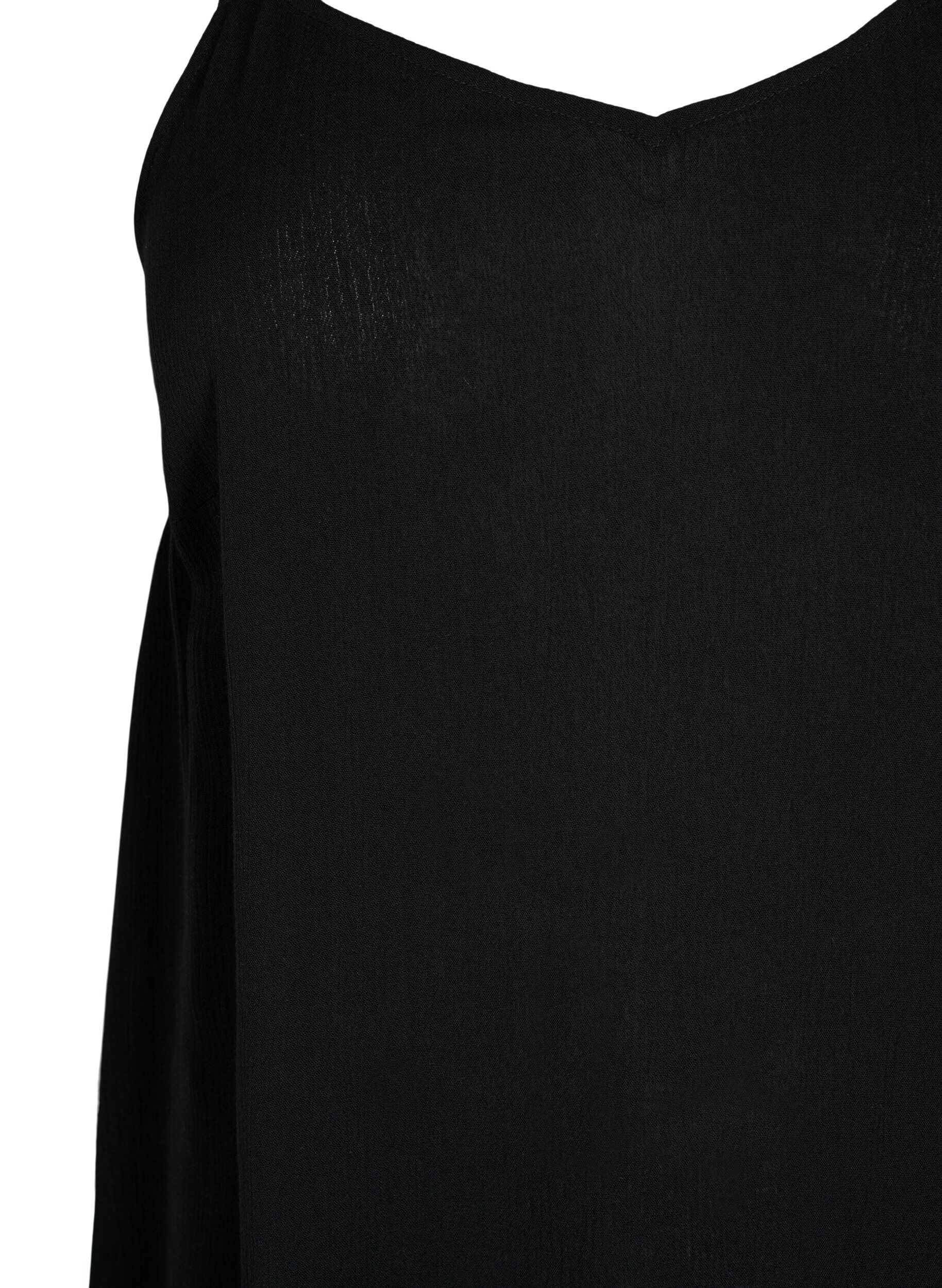 ZizziMouwloze top in viscose, Black, Packshot image number 2