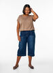 T-shirt met korte mouwen van katoenmix, Bruin, Model image number 1