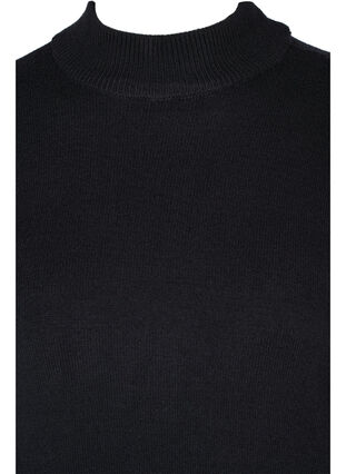 Robe en tricot à col rond et manches longues, Black, Packshot image number 2