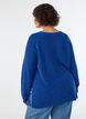 Pull en maille avec motif diagonal et manches raglan, Bleu, Model image number 2