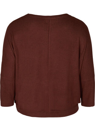 Gemêleerde blouse met verstelbare onderkant, Brown Melange , Packshot image number 1
