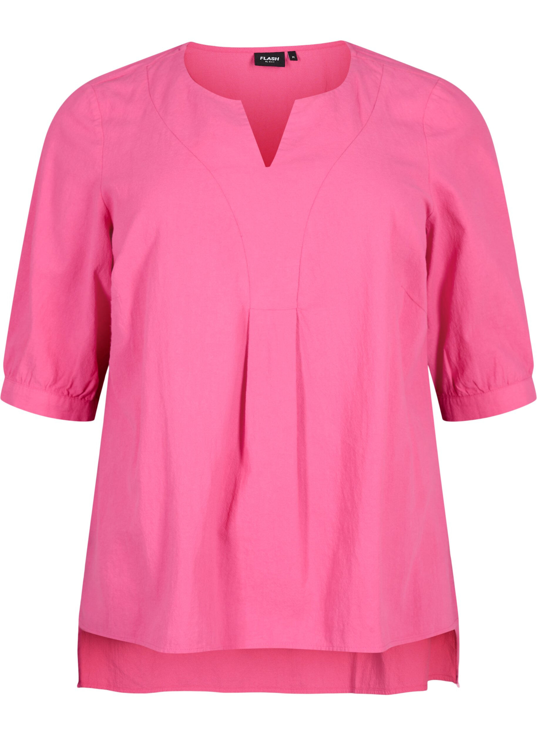 Zizzi FLASH - Blouse en coton &agrave; manches mi-longues, Raspberry Rose, Packshot image number 0