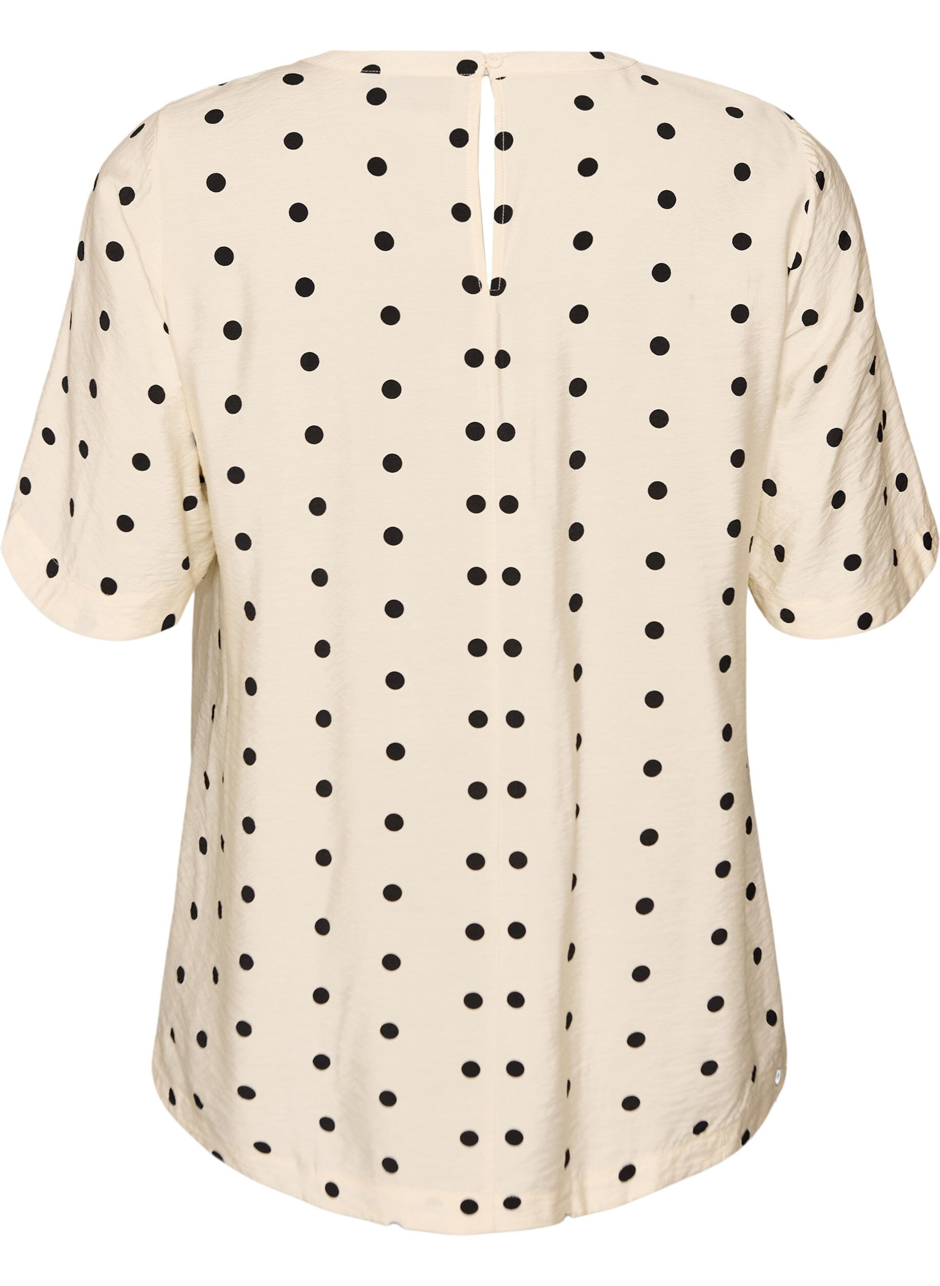 ZizziViscose blouse met spots en mouwen 1/2, Vanille, Packshot image number 1