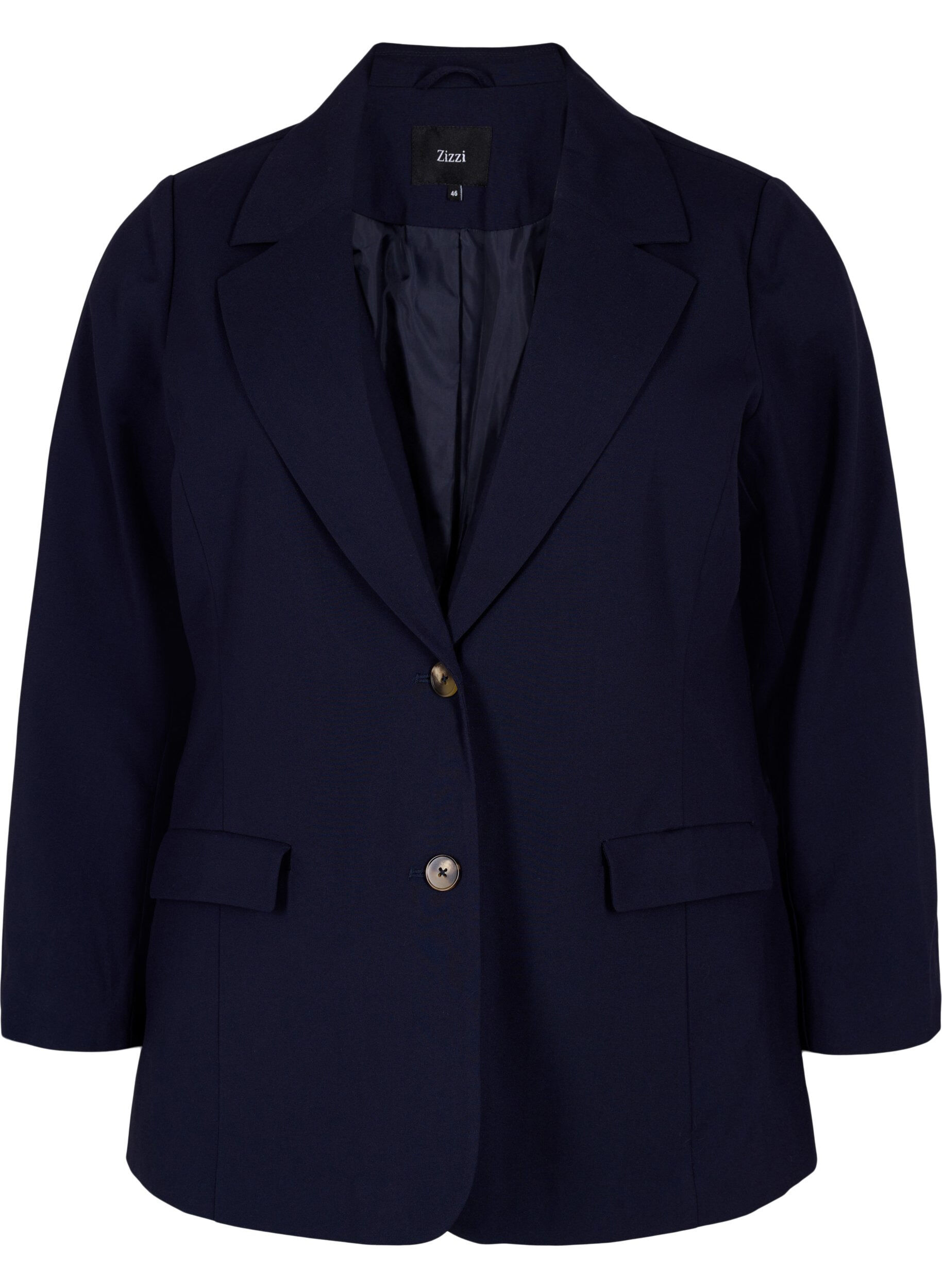ZizziKlassieke blazer met knoopsluiting, Night Sky, Packshot image number 0