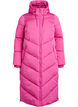Lange pufferjas met capuchon en zakken, Roze, Packshot image number 0