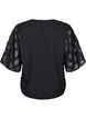 Blouse met harlekijnpatroon, Black, Packshot image number 1