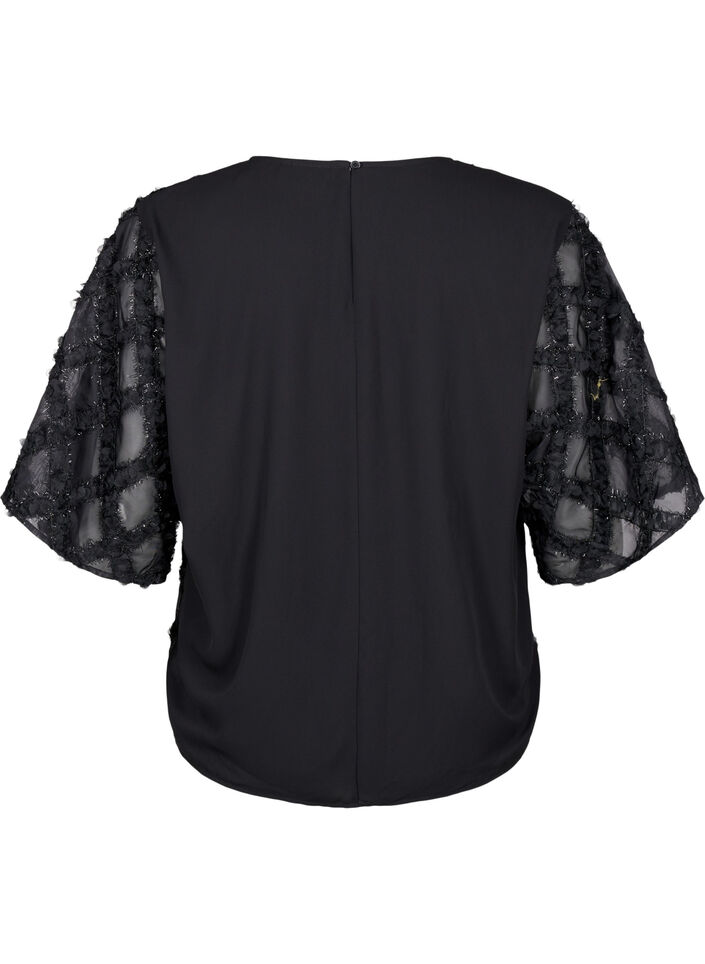 Blouse met harlekijnpatroon, Black, Packshot image number 1