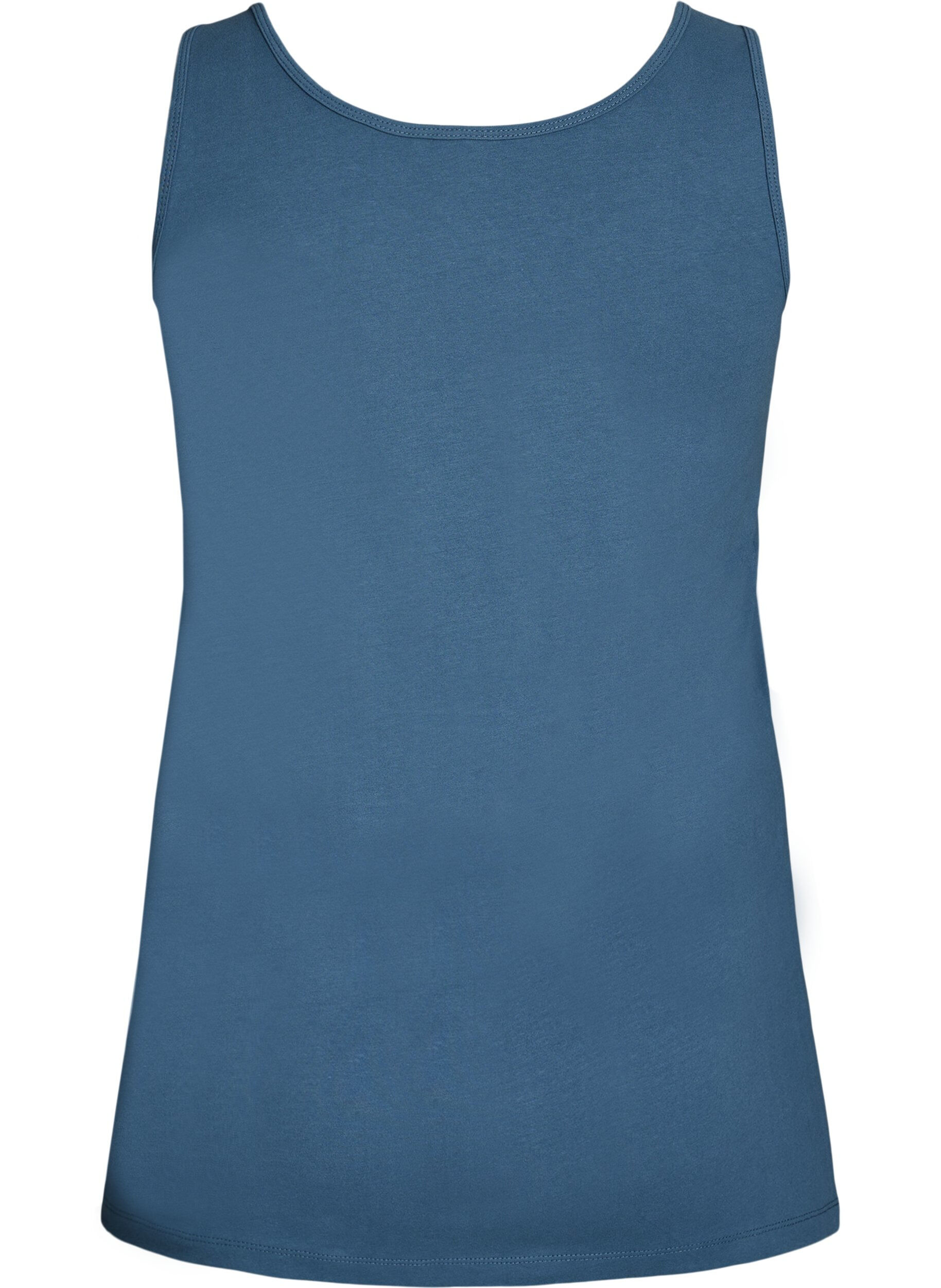 ZizziEffen gekleurd basic top in katoen, Grijs, Packshot image number 1