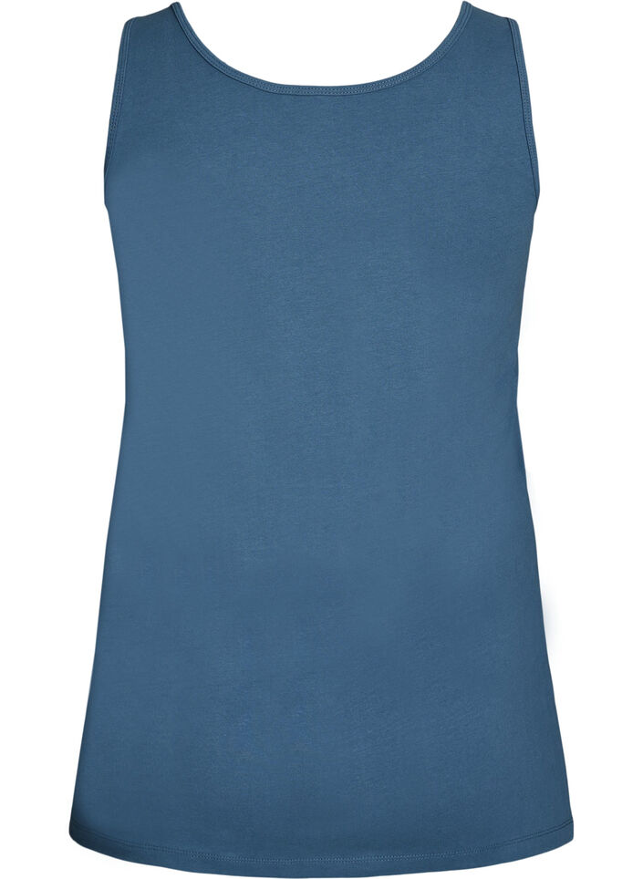 Effen gekleurd basic top in katoen, Grijs, Packshot image number 1