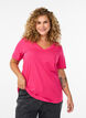 T-shirt met korte mouwen en V-hals, Roze, Model image number 0