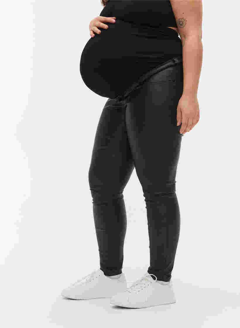 Gecoate zwangerschapsbroek, Black, Model image number 2