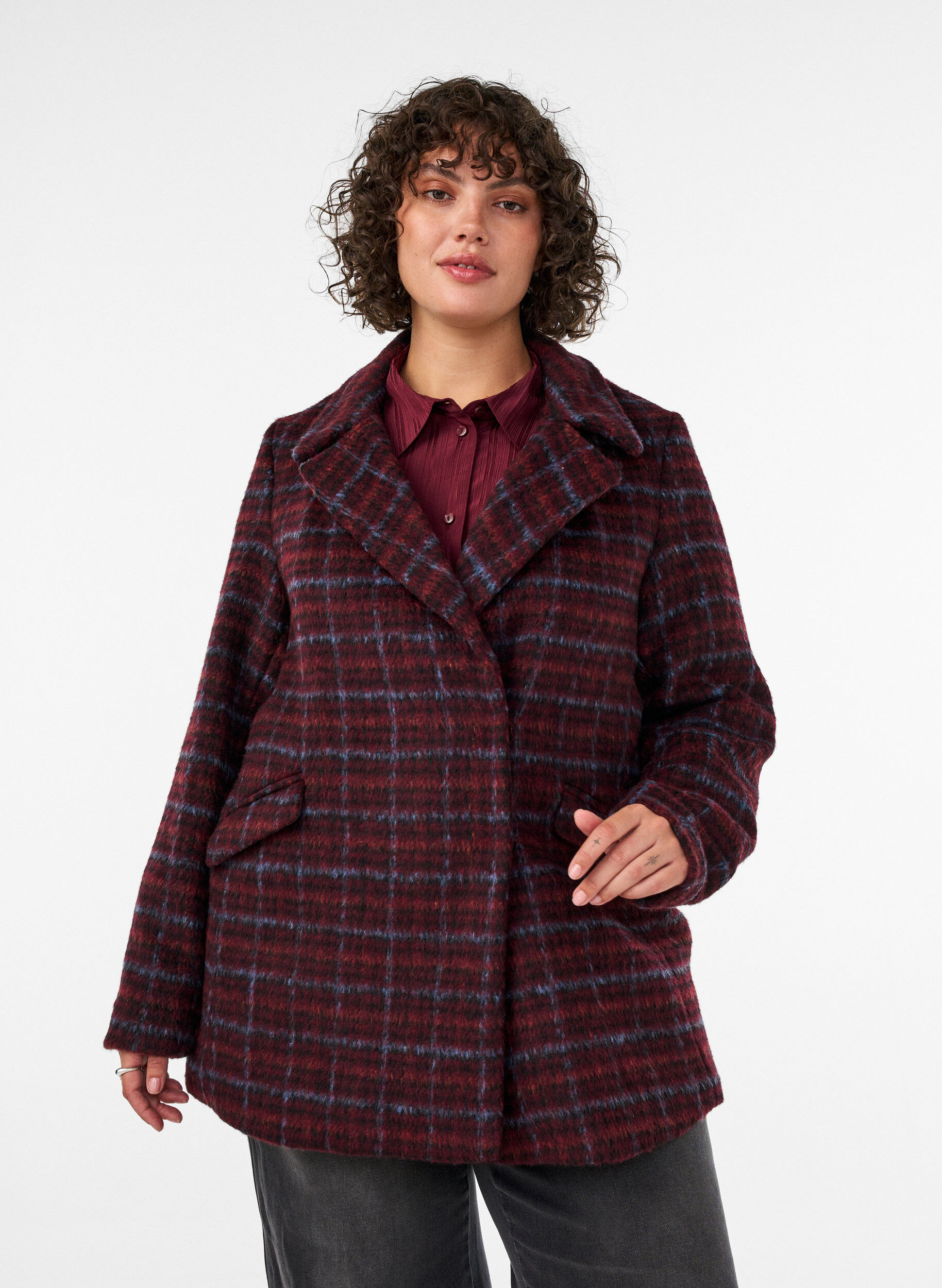 ZizziGeruit jasje met zakken, Rood, Model image number 0