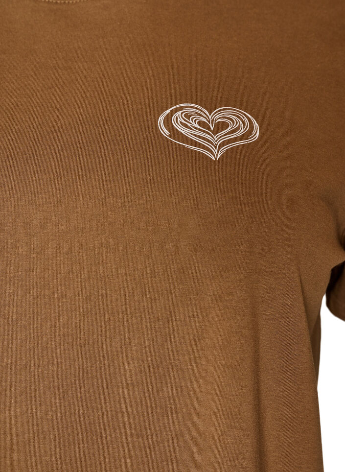 Katoenen T-shirt met print, Bruin, Packshot image number 2
