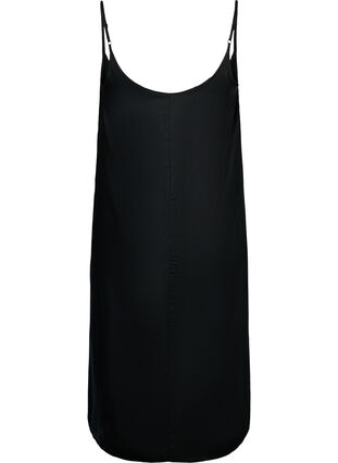 Mouwloos midi jurk in viscose, Black, Packshot image number 1