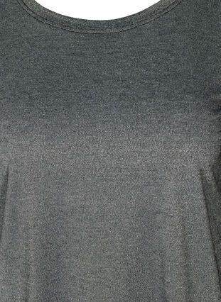 T-shirt scintillant à manches courtes, Black w Silver , Packshot image number 2