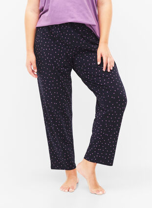 Pantalon de pyjama en coton avec imprimé, Night Sky Dot, Model image number 2